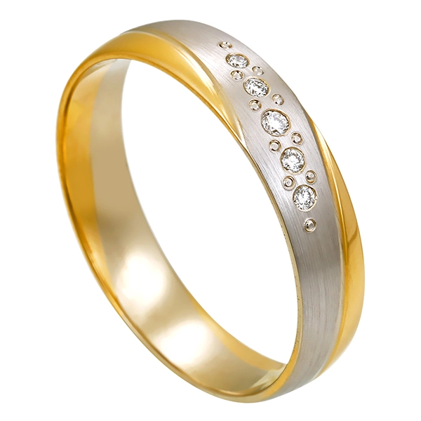 Diamantring, 14K, Gelb-/Weißgold, Brillanten 