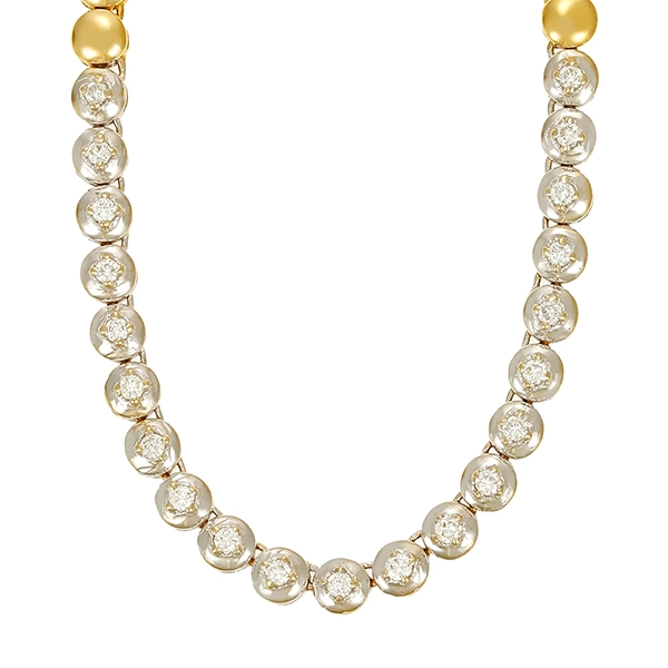 Collier, 18K, Gelb-/Weißgold, Brillanten