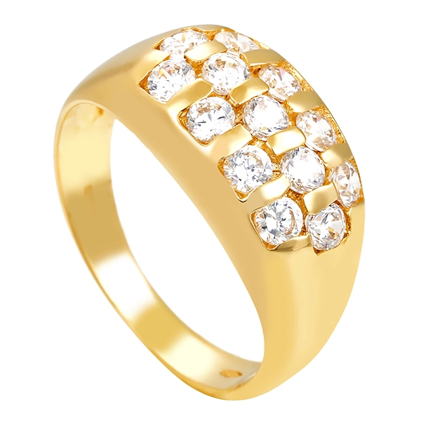 Ring, 18K, Gelbgold, Zirkonia