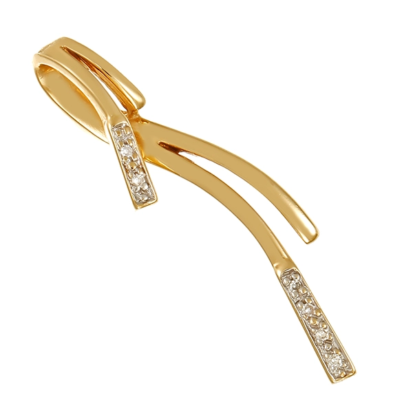 Anhänger, 14K, Gelbgold, Diamanten