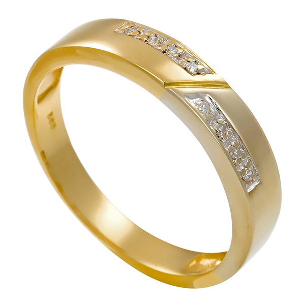 Damenring, 14K, Gelb-/Weißgold, Diamanten, U56