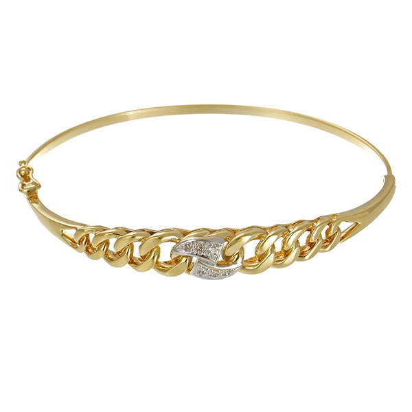 Armreif, 14K, Gelb-/Weißgold, Diamanten