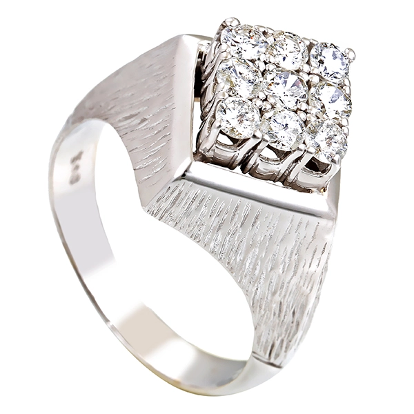 Diamantring, 14K, Weißgold, Brillanten 