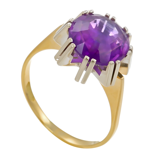 Ring, 14K, Gelb-/Weißgold, Amethyst, U53