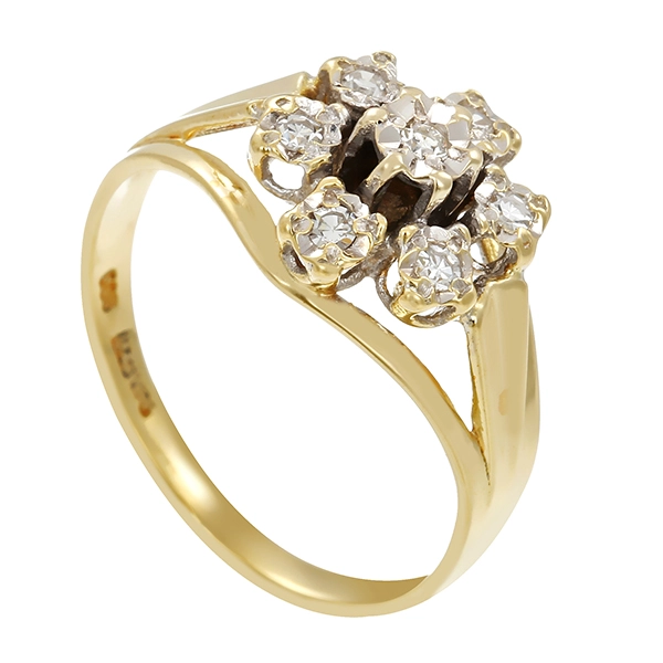 Damenring, 14K, Gelbgold, Diamanten, U49