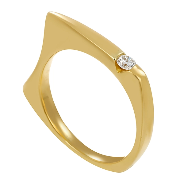 Diamantring, 18K, Gelbgold, Brillant 0,11 ct