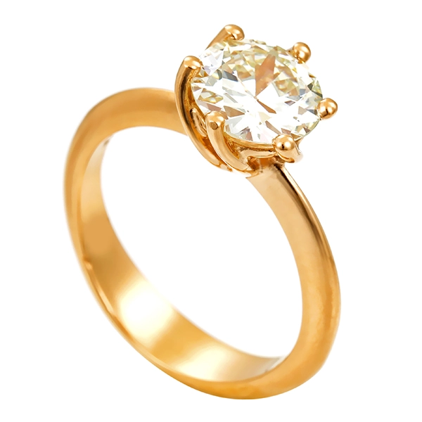 Diamantring, 18K, Roségold, Brillant 1,71 ct