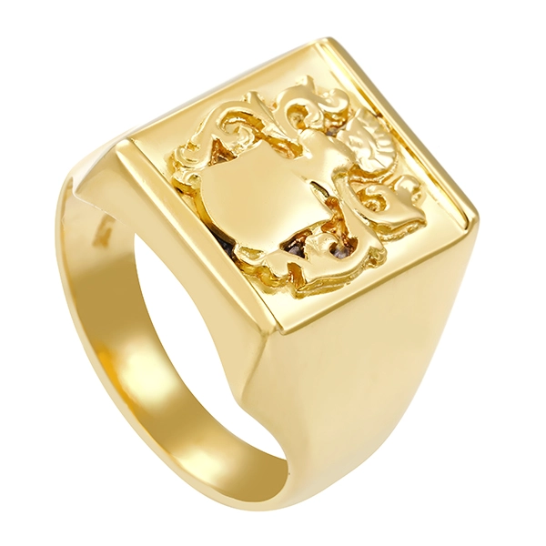 Herrenring, 18K, Gelbgold, Siegelring