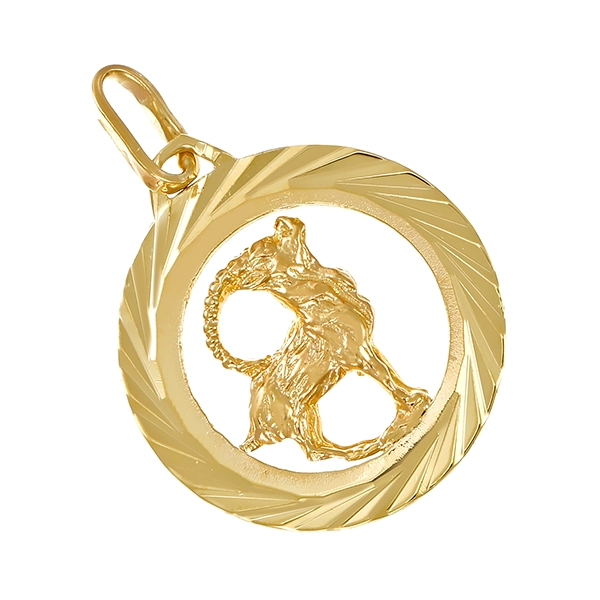 Anhänger, 14K, Gelbgold, Steinbock