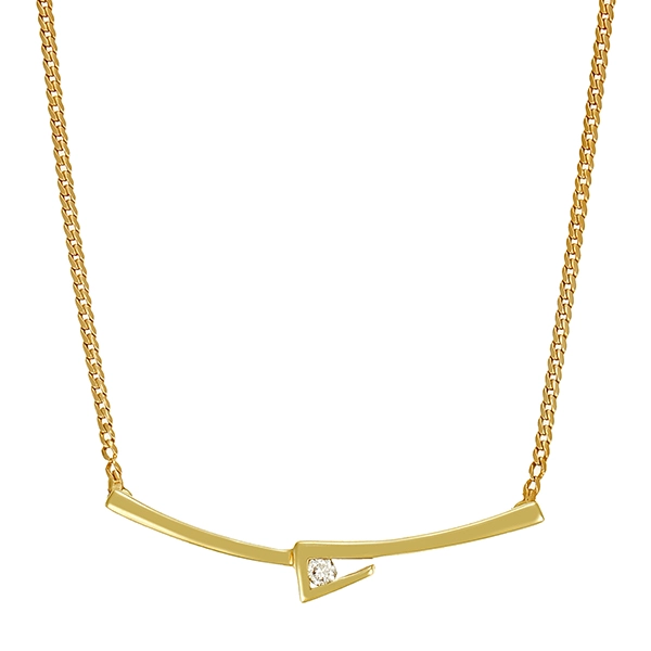 Collier, 14K, Gelbgold, Brillant