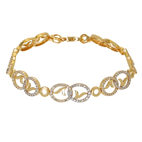 Armband, 14K, Gelbgold, Zirkonia